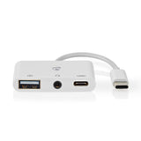 Nedis CCGB64790WT01 dockingstation Ledningsført USB 2.0 Type-C Hvid