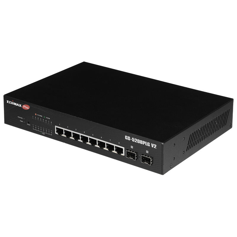 Edimax GS-5208PLG V2 netværksswitch Administreret Gigabit Ethernet (10/100/1000) Strøm over Ethernet (PoE) Sort