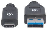 Manhattan 354981 USB-kabel USB 3.2 Gen 1 (3.1 Gen 1) 3 m USB C USB A 5 Gbit/sek. Sort