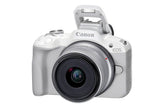 Canon EOS R50, White + RF-S 18-45mm F4.5-6.3 IS STM Kit MILC 24,2 MP CMOS 6000 x 4000 pixel Hvid