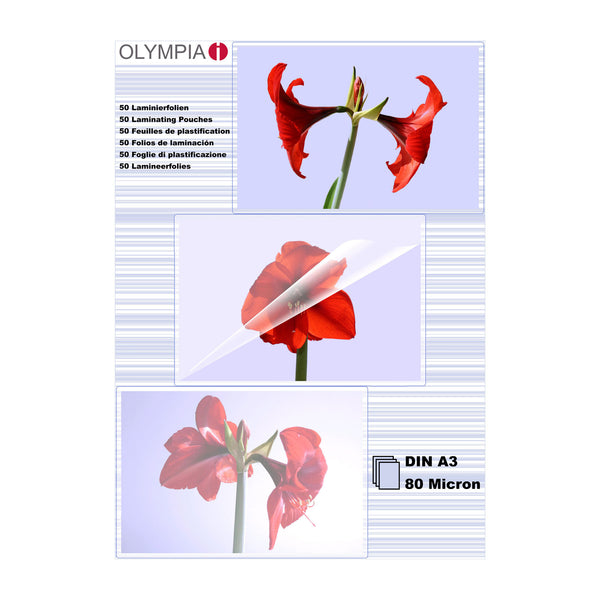 Olympia 1x50 DIN A3 80 micron plastlomme 50 stk