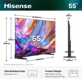 Hisense 55E7S 139,7 cm (55") 4K Ultra HD Smart TV Wi-Fi Sort 330 cd/m²