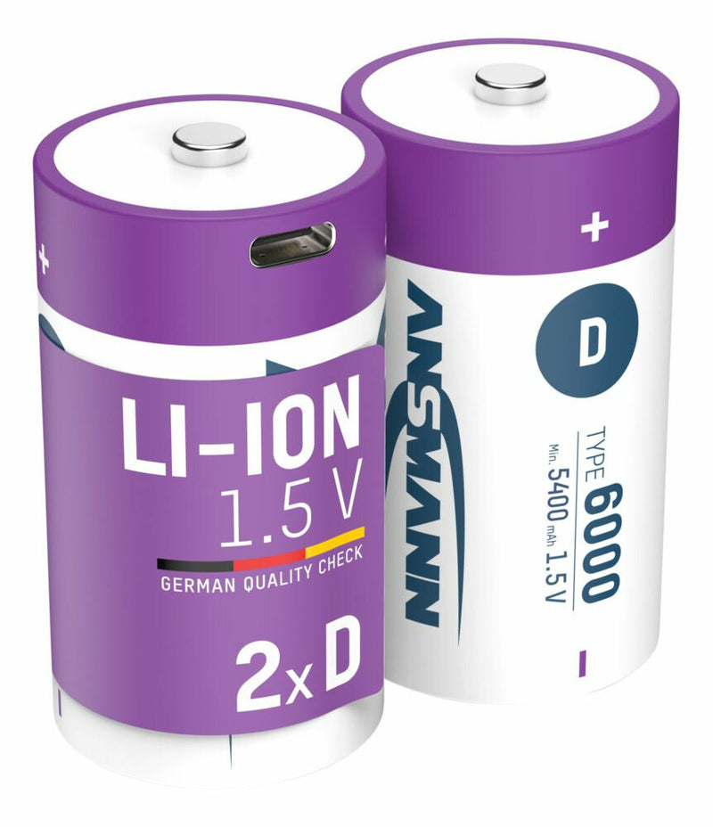 Ansmann 1314-0005 husholdningsbatteri Genopladeligt batteri D Lithium-Ion (Li-Ion)
