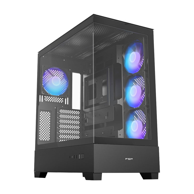 FSP M370-BA Case Midi Tower mITX, mATX, ATX (BTF) Black ARGB Sort