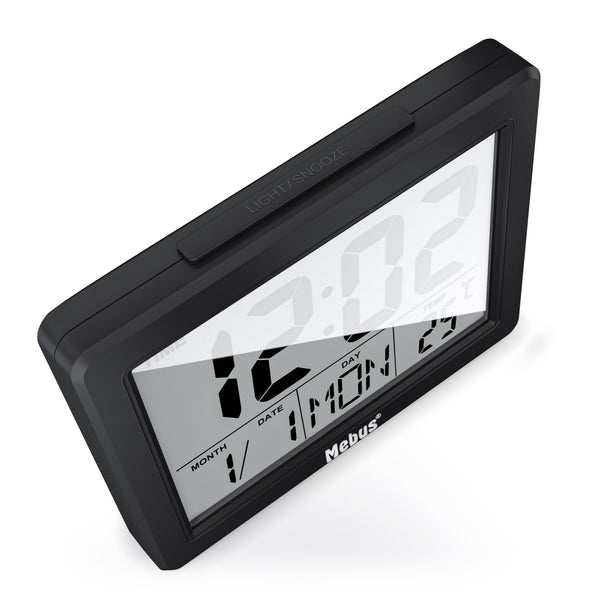 Mebus 25739 vækkeur Quartz alarmur Sort