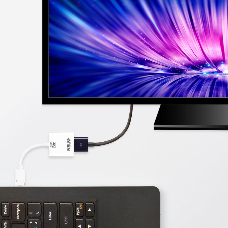 ATEN VC986-AT videokabel adapter DisplayPort HDMI Hvid
