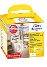 Avery A1933084 selvklæbende etiket Afrundet rektangel Permanent Hvid 400 stk