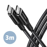 Axagon BUCM-CM30AB USB-kabel USB 2.0 3 m USB C 0,48 Gbit/sek. 60 W Sort
