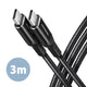 Axagon BUCM-CM30AB USB-kabel USB 2.0 3 m USB C 0,48 Gbit/sek. 60 W Sort