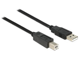 DeLOCK 11m, USB2.0-A - USB2.0-B USB-kabel USB A USB B 0,48 Gbit/sek. Sort