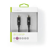 Nedis CCGW64750BK10 USB-kabel USB 3.2 Gen 2 (3.1 Gen 2) 1 m USB C Sort