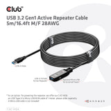 CLUB3D CAC-1404 USB-kabel USB 3.2 Gen 1 (3.1 Gen 1) 5 m USB A 5 Gbit/sek. Sort