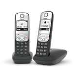 Gigaset A690 Duo Analog telefon Nummervisning Sort, Sølv