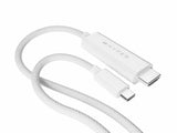 HYPER HD6007WHGL HDMI-kabel 2,5 m USB-C HDMI Type A (Standard) Hvid