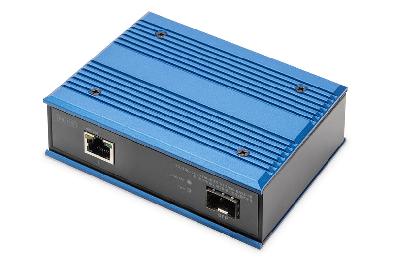 Digitus DN-652103-1 netværksomformer til medie 1000 Mbit/s Multitilstand, Enkeltilstand Sort, Blå