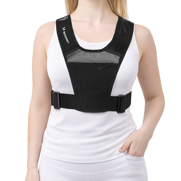 Wozinsky 5907769364402 lys & refleks til sportsikkerhed Vest Sort Polyester One size Løb, Cykling
