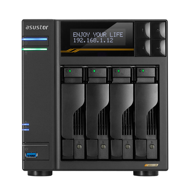 Asustor LOCKERSTOR 4 Gen3 NAS Desktop AMD Ryzen V3C14 16 GB DDR5 ADM Sort