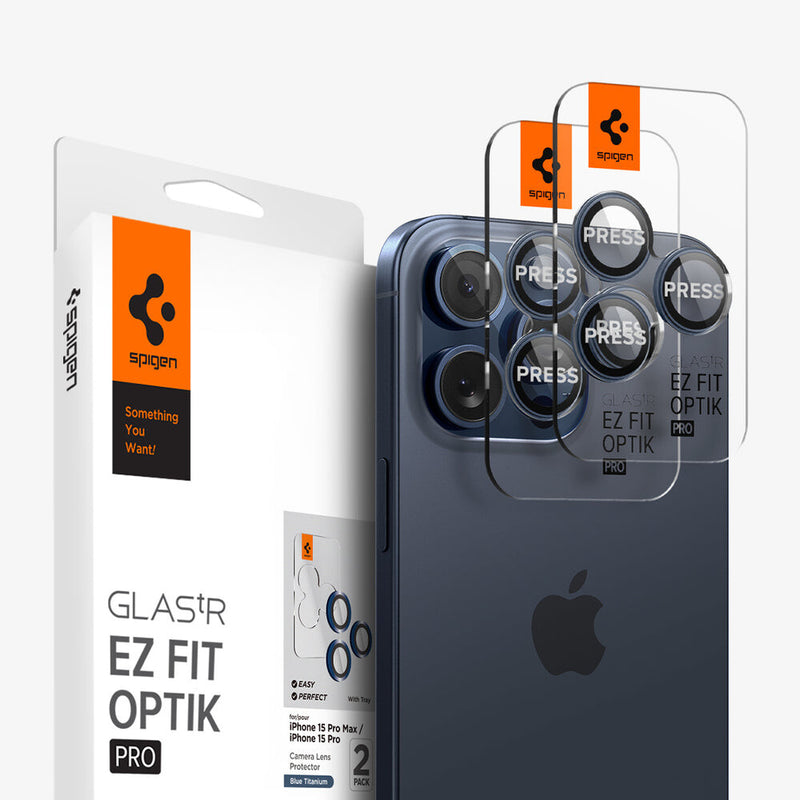 Spigen Optik Pro EZ Fit Beskyttelse af kameralinsen Apple 2 stk