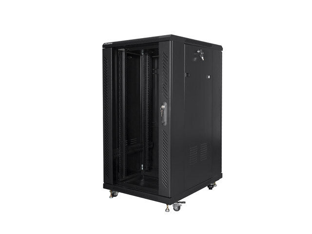 Lanberg FF01-6822-12B stativ 22U Fritstående reol Sort