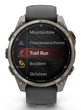 Garmin fēnix 8 Pro 3,56 cm (1.4") AMOLED 47 mm Digital 454 x 454 pixel Berøringsskærm Grafit, Titanium Wi-Fi GPS (satellit)