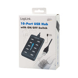 LogiLink UA0125 interface hub USB 2.0 480 Mbit/s Sort