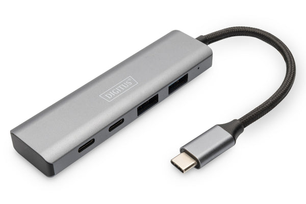 Digitus DA-70245 interface hub USB 3.2 Gen 1 (3.1 Gen 1) Type-C 10000 Mbit/s Grå