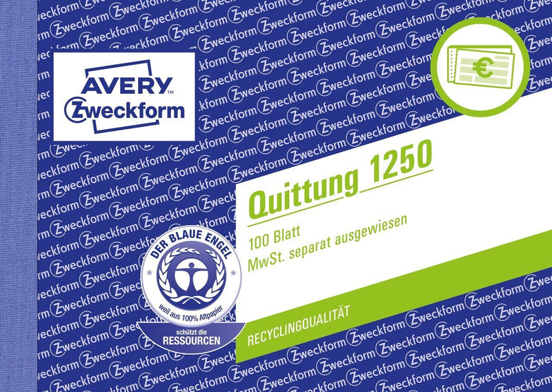Avery 1250 regnskabsblanket og -bog A6 100 Sider