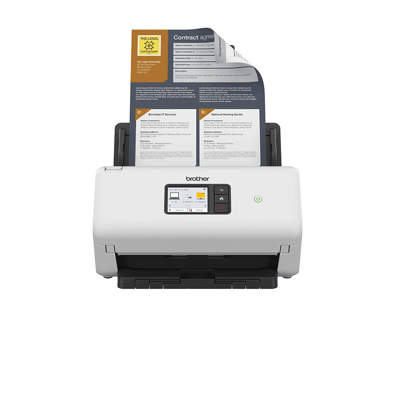 Brother ADS-4550W ADF-scanner 600 x 600 dpi Sort, Hvid