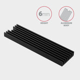 Axagon CLR-M2L6 Computerkølesystem M.2 NVMe SSD, Solid-state drev Køleplade/køler Sort 1 stk