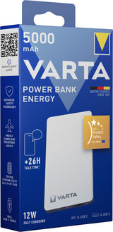 Varta Energy 5000 Lithium polymer (LiPo) 5000 mAh Sort, Hvid