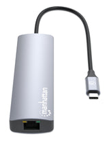 Manhattan 153959 dockingstation Ledningsført USB 3.2 Gen 1 (3.1 Gen 1) Type-C Sølv