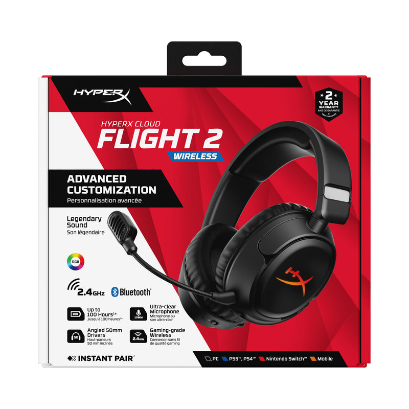 HyperX Cloud Flight 2 – Trådløst gamingheadset(sort)