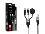 Conceptronic ETTA08B15 USB-kabel USB 2.0 1,5 m USB A 2 x USB C 0,48 Gbit/sek. 100 W Sort