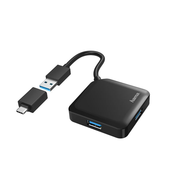 Hama 00200116 interface hub USB 3.2 Gen 1 (3.1 Gen 1) Type-A + Type-C 5000 Mbit/s Sort