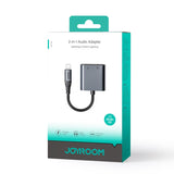 JOYROOM SY-L01 kabel kønsskifter Lightning 3.5mm+Lightning Sort