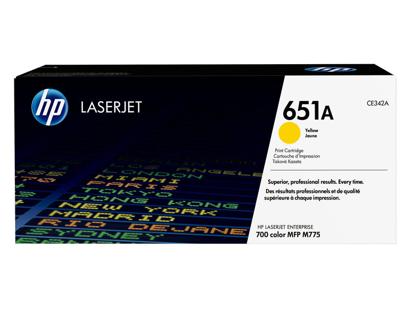 HP Original 651A LaserJet-tonerpatron, gul