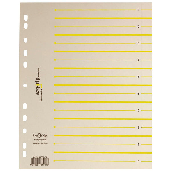 Pagna 44063-05 faneskiller Numerisk faneindeks Karton Beige, Gul