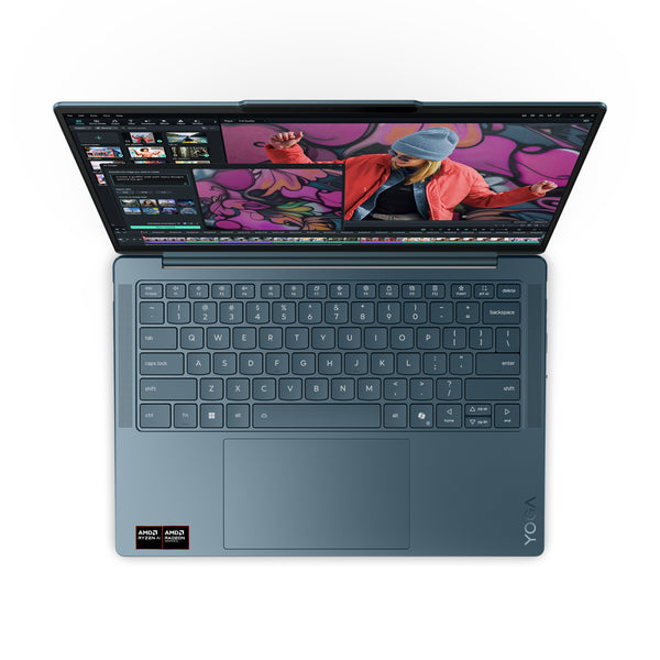 Lenovo Yoga Slim 7 14AKP10 Copilot+ PC AMD Ryzen AI 7 350 Laptop 35,6 cm (14") 2.8K 16 GB LPDDR5-SDRAM 512 GB SSD Wi-Fi 7 (802.11be) Windows 11 Home Tysk Teal
