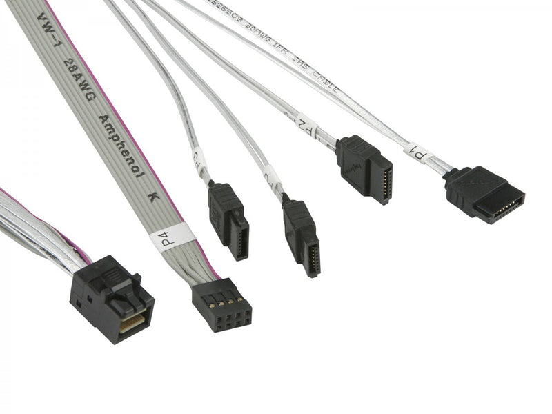 Supermicro MiniSAS / 4 SATA 0.55 m 0,55 m Grå, Hvid