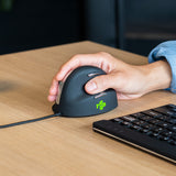 R-Go Tools Ergonomische muis R-Go HE Break met pauzesoftware, medium (handlengte 165-185mm), rechtshandig, bedraad, zwart