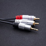 Qoltec 52339 lydkabel 1 m 2 x RCA 3.5mm Sort