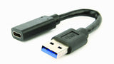 Gembird A-USB3-AMCF-01 USB-kabel USB 3.2 Gen 1 (3.1 Gen 1) 0,1 m USB A USB C Sort
