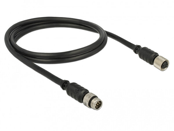 DeLOCK 12690 sensor- & aktuatorkabel 1 m M8 Sort