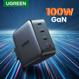 Ugreen 40747 oplader til mobil enhed Universel Sort Vekselstrøm Hurtig opladning Indendørs
