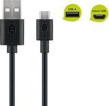 Goobay 38659 USB-kabel USB 2.0 0,5 m USB A Micro-USB B Sort