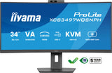 iiyama ProLite XCB3497WQSNPH-B1 computerskærm 86,4 cm (34") 3440 x 1440 pixel UltraWide Quad HD LED Sort