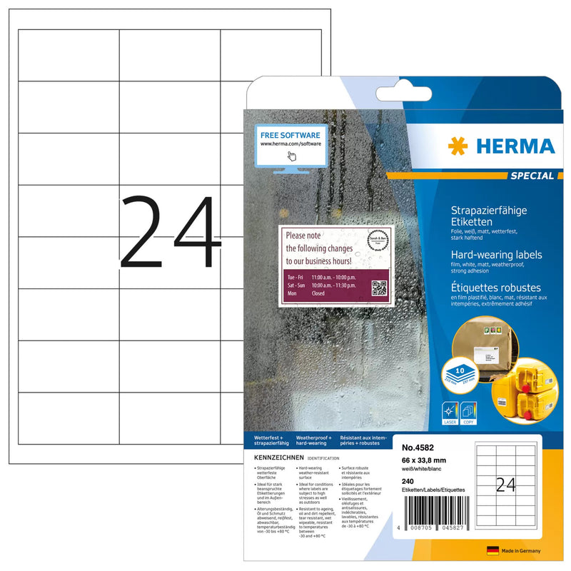 HERMA 4582 print etiket Hvid Selvklæbende printeretiket