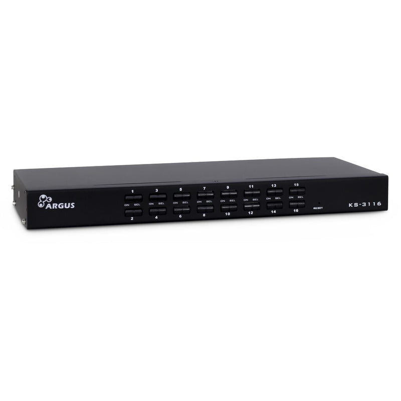Inter-Tech KVM KS-3116 RJ45 KVM Switch Stativ-montering Sort