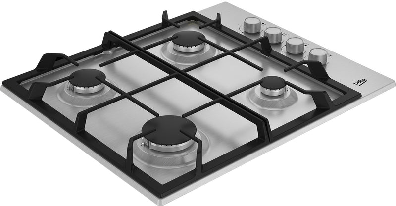 Beko HIBG64122SX kogeplade Rustfrit stål Indbygget 61 cm Gaskomfur 4 zone(s)