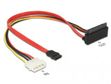 DeLOCK 85514 SATA-kabel 0,3 m 1 x Molex 4 pin 1 x SATA 22 pin, 1 x SATA 7 pin Flerfarvet